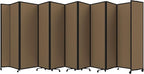 Versare Room Divider 360 Portable Wall Partition | Folding Panels | Large Freestanding Divider | Locking Wheels | Temporary Room Separator | 25' x 7'6'', Latte