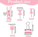 200 Pieces Push Pins Pink Thumb Tacks Cute Decorative Push Pins for Cork Board, 5 Style for Bulletin Boards Wall Maps Pictures Office