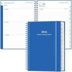 2026 Planner - Planner 2026 from January 2026 - December 2026, Weekly & Monthly Planner Spiral Bound with 12 Monthly Tabs, Inner Pocket, 6.4" x 8.5", Blue