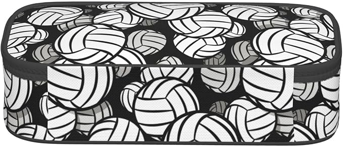 HKHEHOP Volleyball Ball Pattern Pencil Case Big Capacity Storage Pencil Pouch Stationery Bags With Zipper Portable Pen Holder Box Organizer For Boys Girls Teens Student College School Office Supplies