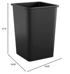 Krollen Industrial 35 Gallon Black Square Commercial Trash Can