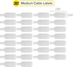Wrap-It Storage Cable Labels - Medium, White (30-Pack) Write On Cord Labels, Wire Tags for Cable Management and Organizer for Electronics, Computers and More