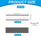 PATIKIL Magnetic Label Holder 4" x 1" with Paper Inserts, 25 Pcs C Channel Magnetic File Cabinet Labels Shelf Data Card Holder Signs for Metal Racks Shelves Whiteboard Tool Box