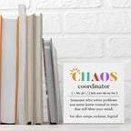 Chaos Coordinator Wood Box Sign, Chaos Coordinator Gifts, Thank You Gifts for Coworker Manager Teacher Nurse, Office Bedroom Home Desk Cubicle Table Shelf Decor Administrative Professional Day