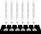 Grabie 6 White Extra Fine Tip Acrylic Paint Marker Set, 6 Pack, 0.7mm Acrylic Paint Pens for Highlights, Highlight Markers (6 White Acrylic Markers)
