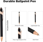 CRME Personalized Pens Custom Ballpoint Pen with Stylus Tip Customized Engraved Pens with Name Business Logo Nurse Gifts Office Supplies for Women Customizable Writing Pen for Men Rose Gold