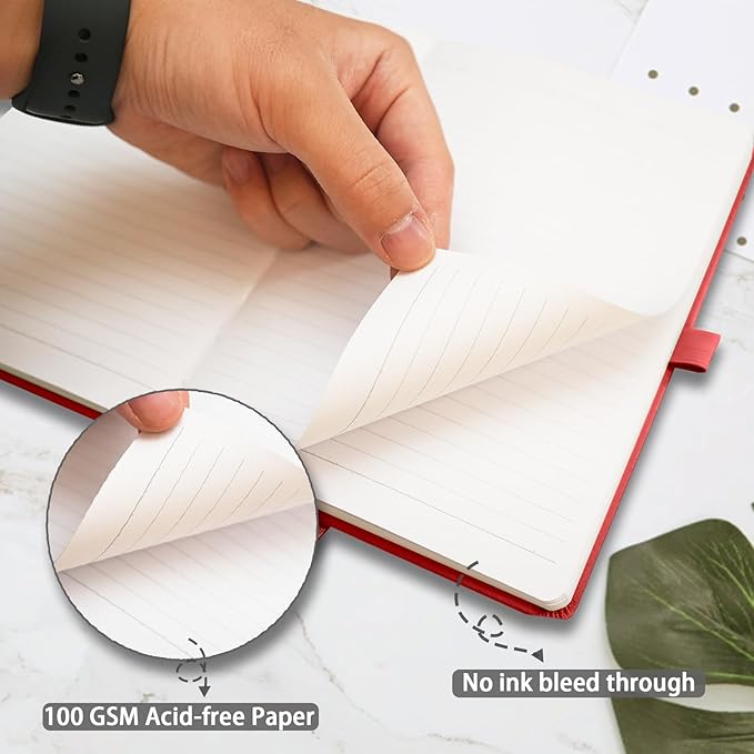 Heture Hardcover Notebooks, 6 Packs A5 Lined Journals Notebook for Writing 160 Pages, 8.2 x 5.5 inch, Classic Ruled Notebooks for College/Work/Travel (Assorted Color-6 Pack)