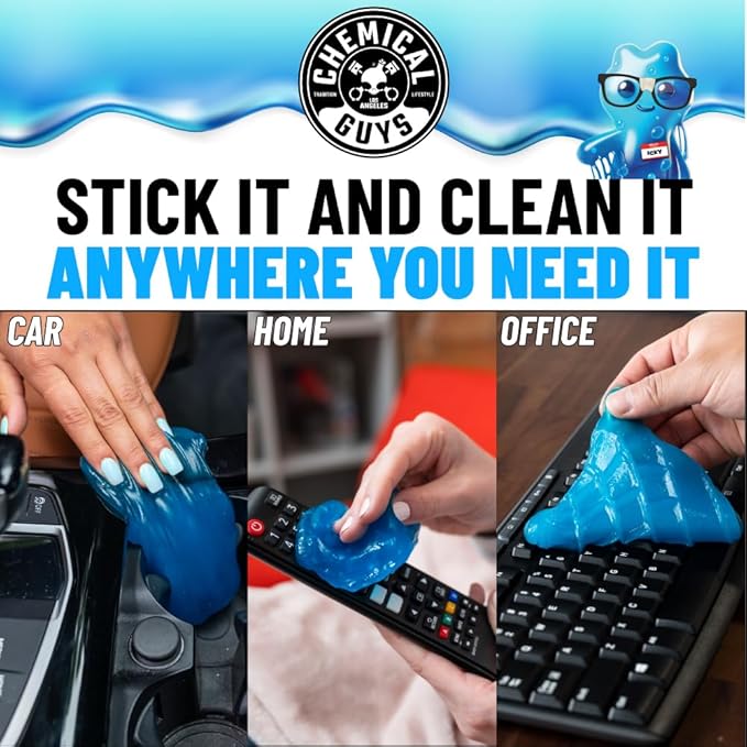 Chemical Guys Sticky Icky Car Cleaning Gel, Green Apple, Interior Car Cleaner, Reusable Automotive Crevice & Interior Dust Cleaner for Air Vents, Consoles, Cup Holders & Keyboards, 4 Pack (100g Each)