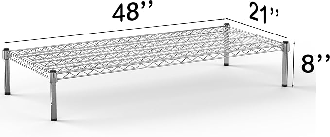 Regal Altair 21''W x 48''L x 8''H Chrome Plated Wire Dunnage Rack | Off The Floor Storage