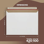100 Pack 9.5 x 12.5 Inches Rigid Mailers – Self Adhesive White Cardboard Envelopes – Used as Mailing Supplies for Documents, Photos, CDs, Magazines, and Literature