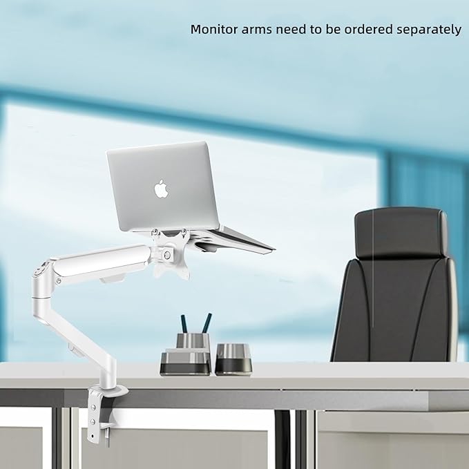 HILLPORT Monitor Arm Laptop Tray Holder Bracket Tablet White 10-16 inch Vesa 75 mm and 100 mm Mounting Plate with Sliding Pad Black XY360W