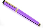 Dryden Designs Fountain Pen - Medium and Fine Nibs | Includes 24 Ink Cartridges and Ink Refill Converter | Consistent Writing, Smooth Look, Left and Right Handed - Decadent Purple.