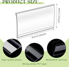 72 Pieces Clear Plastic Adhesive Shelf Tag & Price Label Holders for Supermarket, School, Library, Mailbox & Storage Bins(2.4 x 1.6 Inch)