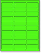 NextDayLabels - 8-1/2 x 11" Neon Color High Light Fluorescent Labels for Laser & Inkjet Printer (Green Fluorescent, 1" x 2-5/8" - 30 Per Page | 750 Labels)