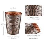 Monarch Abode Metal Bathroom Trash Can – Waste Basket for Bedroom, Office Desk, & Dorm, Hand Hammered, Durable Decorative Antique Copper Small Trash Can Bathroom Garbage Bin Wastebasket