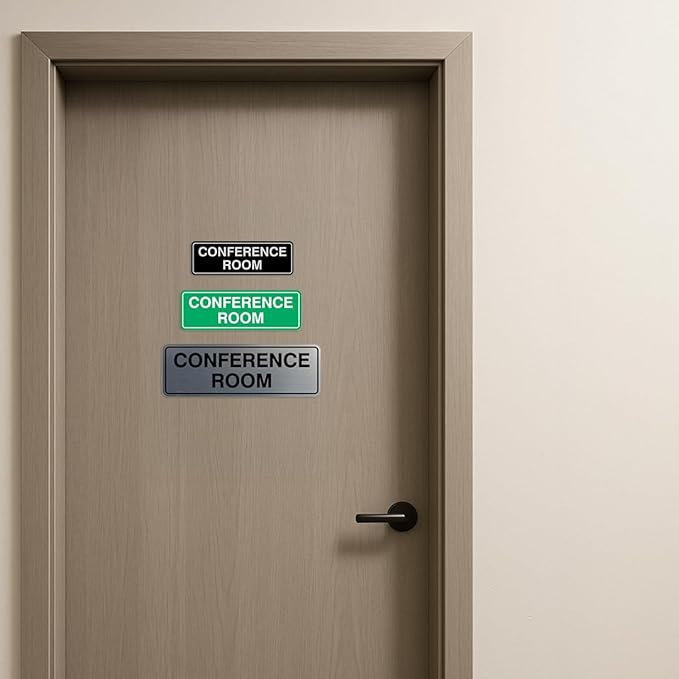 Standard Conference Room Sign - Black - Small 5 Pack