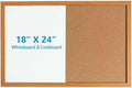 Combination Writeboard 24"x 18" Magnetic Whiteboard & Cork Board Dry Erase Board Bulletin Board Wall Mounted Wood Frame