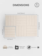 Bumusty Large Cork Board Alternative-36 x24 Felt Bulletin Board Tiles, with 30 Pushpins, 40 Adhesive Tabs, 6-Pack Slat Wall Paneling, Cork Boards for Office Push Pin Board Felt Board-Oatmeal