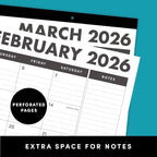 PAPERAGE 2026 Calendar, 12 Months (January 2026 - December 2026), Large (17 in x 22 in), Minimalist Wall and Desk Calendar with Monthly Views, Yearly Plans & Notes Section – Navy