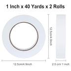 LELADY Double Sided Tape 1 Inch x 40 Yards- 2 Rolls Double-Sided Adhesive Sticky Tape, High Adhesive Double-Sided Tape, for Arts, Crafts, Office School Stationery Supplies