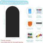 WUPIOS Magnetic Wall Decal for Kids 39.3x17.5 Inches Upgraded Magnetic Chalkboard for Wall Black Magnet Board for Wall with Letters and 12 Color Liquid Chalk for Home Playroom and Classroom