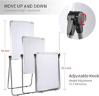 Dry Erase Board with Stand, Double Sided Magnetic Whiteboard, 24 x 36 Portable Height Adjustable White Board with Aluminium Frame