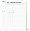 Task Planner & Tracker 8.5 x 11 Tear-Off 70 Sheet Planner Pad – Project Organizer with Time Log, Top Priority, Follow-Up – Notepad for Home & Office (White, Minimalist, 2 Pack)