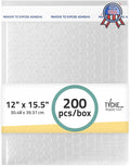 TYCHE Clear Bubble Bags 12 x 15.5 in / 30.48 cm x 39.37 cm Self-Sealing Bubble Mailers for Shipping Bubble Wrap Pouches Padded Mailing Envelopes 200 Pack MADE IN USA (12" x 15.5", 200.0, Count)