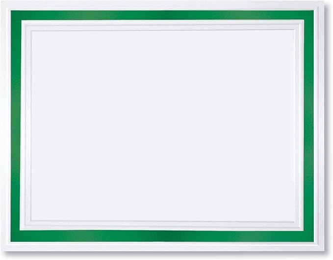 PaperDirect Pristine Specialty Certificates, 50 Sheets of 38lb White Paper, 8½" x 11", Green Bold Foil Border, Perfect for Awards, Students, Employees, Volunteers, Course Completion, Diplomas