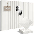 Fluxynara Felt Bulletin Board Tiles -28"x18" with 40 Adhesive Tabs, Cork Board Alternative for Office Decor, Push Pin Board Wall Organizer 6-Pack (Milky White)