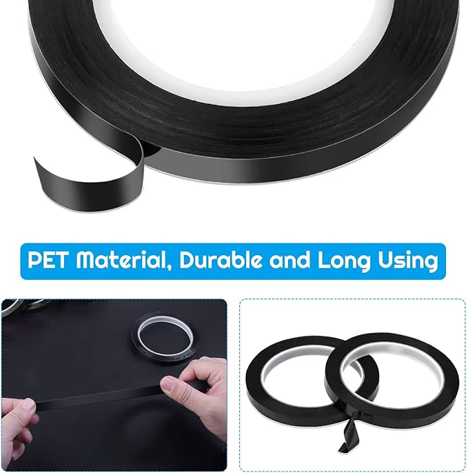 Audab 6 Rolls 1/4 Pinstripe Tape Vinyl Chart /White Board Tape Lines Dry Erase Whiteboard Thin Tape Pinstriping Graphic Grid Marking Tape