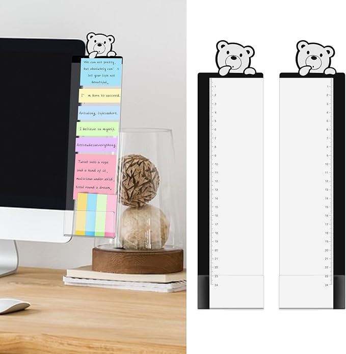 Office Desk Accessories 2pcs Multifunction Computer Monitor Memo Board - Transparent Computer Side Panel Memo Creative Monitor Side Panel Suitable for Office Home Desktop
