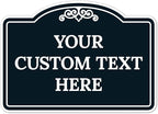 Custom Decorative Sign, Personalized Metal Sign for Business, Driveway, Home, Airbnb, Office Door Plaque, Black Background Sign, 14x10 Inches, ACM, Fade Resistant, Made in USA by Sigo Signs