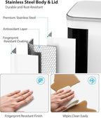 Lovewind Trash Can, 2 x 10.5 Gallon (2 x 40 L) Garbage Can for Kitchen Dual Compartment Recycling Kitchen Step Trash Bin, Stainless Steel Trash and Recycle Bin Combo with Soft-Close Lid, White