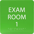 ADA CENTRAL SIGNS - 6" X6" Exam Room 1 Sign - ADA Compliant Tactile Graphics Grade 2 Braille Text Acrylic Wall Signs - Educational Institution Directional Assistance Test Center Door Sign for Schools