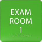 ADA CENTRAL SIGNS - 6" X6" Exam Room 1 Sign - ADA Compliant Tactile Graphics Grade 2 Braille Text Acrylic Wall Signs - Educational Institution Directional Assistance Test Center Door Sign for Schools