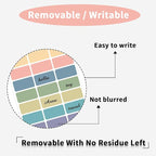STARLIBOO Removable Freezer Labels, 1x2 Inch Color Coding Removable Label for Food Containers, 360 Freezer Stickers Tape to Write on/Waterproof (8 Colors Morandi)