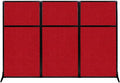 Versare Workstation Partition | Portable Wall Divider | Modern Office Cubicle | Free Standing Privacy Screen | Flexible Work Space | 99" x 70" Red Fabric Panels