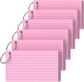 Ciphyfee Index Cards 3x5 Inch With Ring, 300 Count, Ruled Pink Index Card, 180GSM Flash Cards College Ruled for Students, Teachers, Study Note Card for Office, Home, School, Office