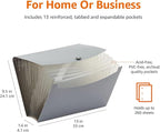 Amazon Basics PBH-2556 Expanding File, Letter Size, 12-Pack, Black & Gray