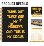 Mhfpl Turns Out These are My Monkeys and This is My Circus Black Golden Spiral Notebook, Humorous Office Gifts, Team Gifts for Boss, Retirement Thank You Gifts for Boss Leader