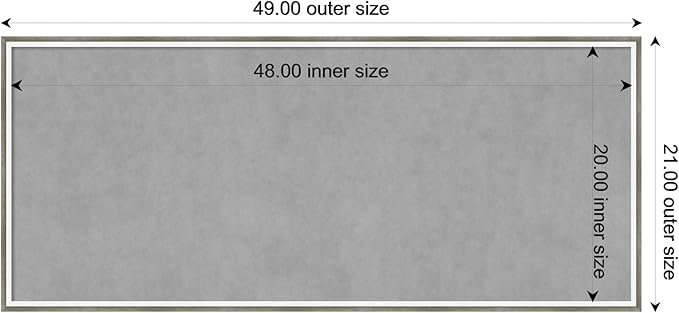 Amanti Art Silver Framed Magnetic Board 21x49 Oversize Vision Board for use with Magnets, 100% Metal Sheet to Display Items as Office Decor or for Home Organization in mudroom, Kitchen or Kids Room