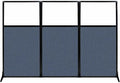 Versare Workstation Partition | Portable Wall Divider | Modern Office Cubicle | Free Standing Privacy Screen | Flexible Work Space | 99" x 70" W/Window, Ocean Fabric Panels