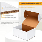 JOWLOT 12x9x6 inch Shipping Boxes Set of 15, White Corrugated Cardboard Box Literature Mailer for Mailing Packing Moving and Storage
