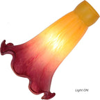 Bieye LS13S Lily Flower Blown Glass Lampshade (Yellow Purple, Opening I.D. 0.87" x O.D. 1")