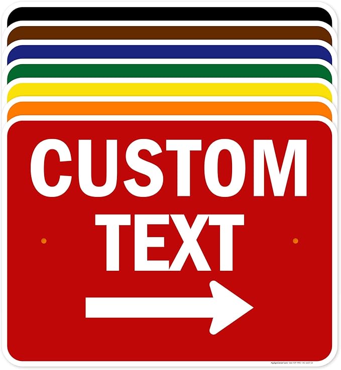 Custom Arrow,Custom Directional Sign, Right Arrow, 18x24 Inches, Rust Free .063 Aluminum, Fade Resistant, Made in USA by My Sign Center