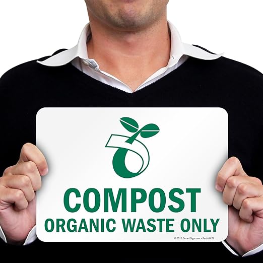 SmartSign - S-9071-EU-10 "Compost Organic Waste Only" Recycle Label | 7" x 10" Laminated Vinyl 7" x 10" Vinyl Label