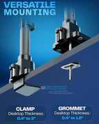 VIVO Pneumatic Arm Dual Ultrawide Monitor Extra Tall Desk Mount for Up to 49 inch Screens, Heavy Duty Clamp, Holds 2 Ultra Wides Up to 44 lbs, Black, STAND-V120K