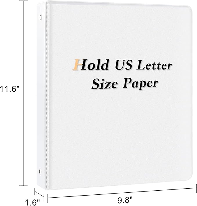 CIXILDTS 1-inch Round Ring Binder with 150+ Paper Capacity, White, 24-Pack