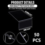 Containlol 50 Pcs Moveable Shelf Label Holders, Clear Bookshelf Label Library Shelf Markers Bookshelf Divider Tags for Library Office Classroom Home(6.5 x 3.54 x 2.36 Inch)